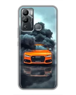 Чехол для Infinix Hot 12i с картинкой «Audi в облаках дыма»