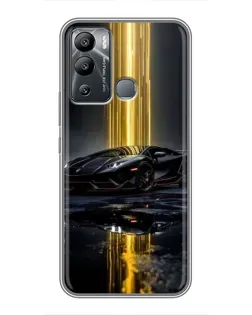 Чехол для Infinix Hot 12i с картинкой «Ночной Lamborghini драйв»