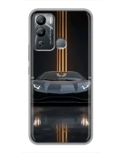 Чехол для Infinix Hot 12i с картинкой «Lamborghini золотые линии»