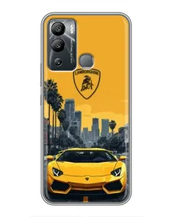 Чохол для Infinix Hot 12i з картинкою «Жовтий Lamborghini місто» Чохол для Infinix Hot 12i з картинкою «Жовтий Lamborghini місто»