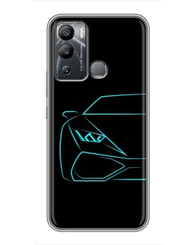 Чехол для Infinix Hot 12i с картинкой «Голубой силуэт Lamborghini» Чехол для Infinix Hot 12i с картинкой «Голубой силуэт Lamborghini»
