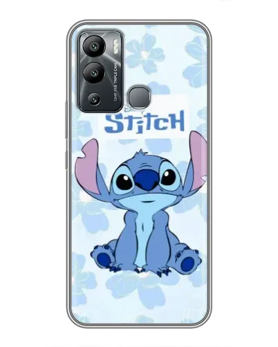 Чехол для Infinix Hot 12i с картинкой «Stitch среди цветов»