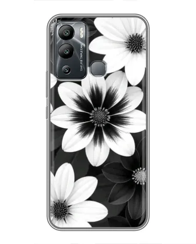 Чехол для Infinix Hot 12i с картинкой «Монохромные астры»