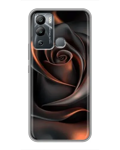 Чехол для Infinix Hot 12i с картинкой «Шелковая черная роза»