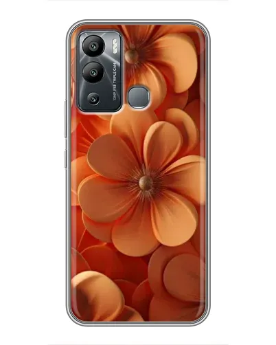 Чехол для Infinix Hot 12i с картинкой «Оранжевый макро цветок»