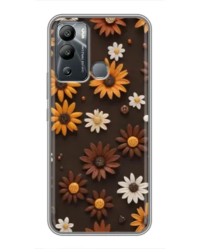 Чехол для Infinix Hot 12i с картинкой «Узор из маленьких подсолнухов»