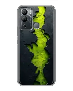Чехол для Infinix Hot 12i с картинкой «Салатовый разлом скалы»