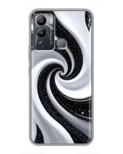 Чехол для Infinix Hot 12i с картинкой «Черно-белая спираль»
