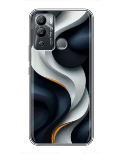 Чехол для Infinix Hot 12i с картинкой «Объемные черно-белые ленты»