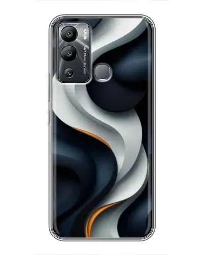 Чехол для Infinix Hot 12i с картинкой «Объемные черно-белые ленты»