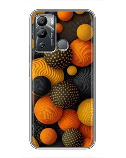 Чехол для Infinix Hot 12i с картинкой «Объемные оранжевые сферы»