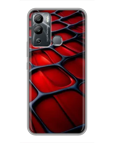 Чехол для Infinix Hot 12i с картинкой «Красная глянцевая сетка»
