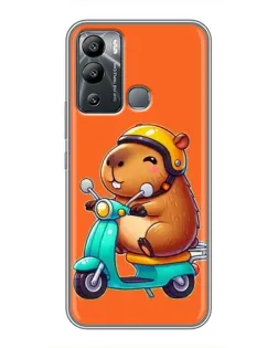 Чехол для Infinix Hot 12i с картинкой «Капибара на скутере»