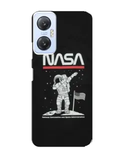 Чехол для Infinix Hot 20 (5G) с картинкой «NASA — шагаем по Луне»