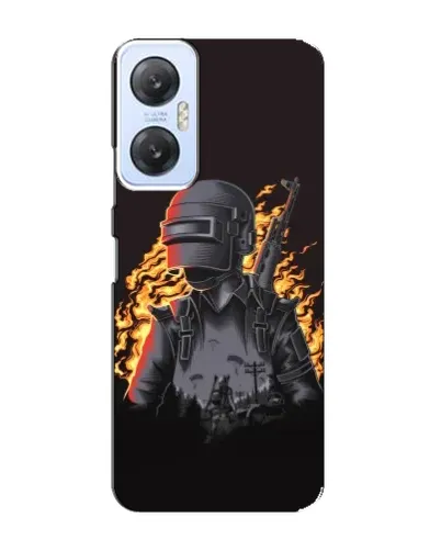 Чехол для Infinix Hot 20 (5G) с картинкой «PUBG — огненный силуэт»