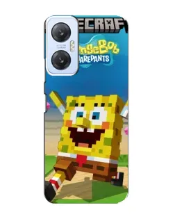 Чехол для Infinix Hot 20 (5G) с картинкой «Губка Боб Minecraft»