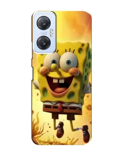 Чехол для Infinix Hot 20 (5G) с картинкой «Губка Боб прыгает»