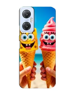 Чехол для Infinix Hot 20 (5G) с картинкой «Спанч Боб мороженое»