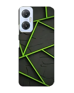 Чехол для Infinix Hot 20 (5G) с картинкой «Зеленые геометрические линии»