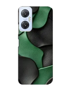 Чехол для Infinix Hot 20 (5G) с картинкой «Зеленые кожаные волны»