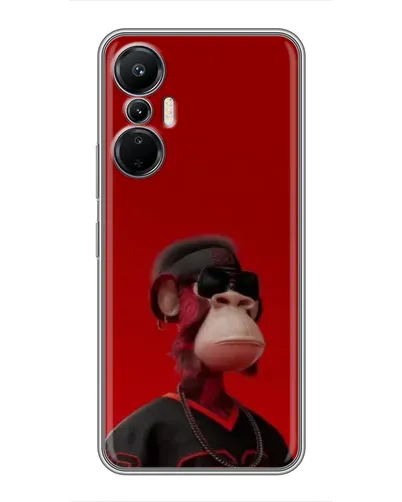 Чехол для Infinix Hot 20 (4G) с картинкой «Bored Ape в красном»