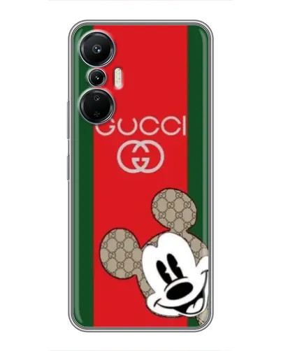 Чехол для Infinix Hot 20 (4G) с картинкой «Gucci — полосы и Микки»
