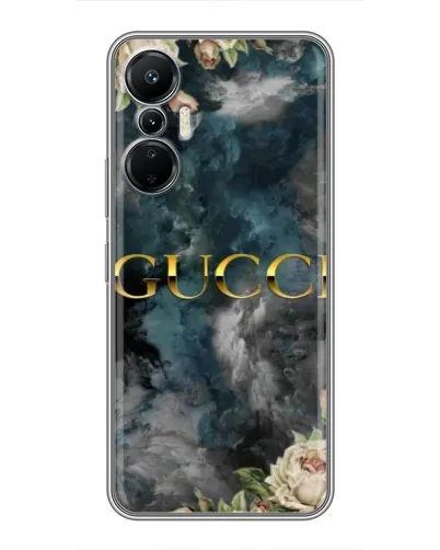 Чехол для Infinix Hot 20 (4G) с картинкой «Абстрактные цветы Gucci»