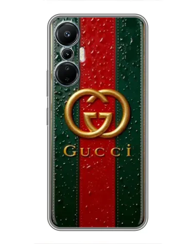 Чехол для Infinix Hot 20 (4G) с картинкой «Gucci — фирменная полоса и золото» Чехол для Infinix Hot 20 (4G) с картинкой «Gucci — фирменная полоса и золото»