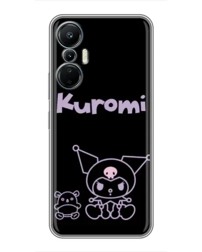 Чехол для Infinix Hot 20 (4G) с картинкой «Kuromi — черный минимализм»