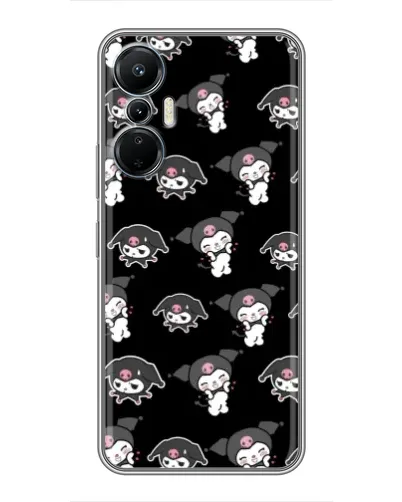 Чехол для Infinix Hot 20 (4G) с картинкой «Черный паттерн Kuromi»