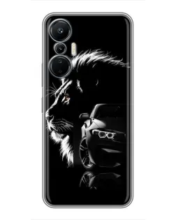 Чехол для Infinix Hot 20 (4G) с картинкой «BMW и лев» Чехол для Infinix Hot 20 (4G) с картинкой «BMW и лев»
