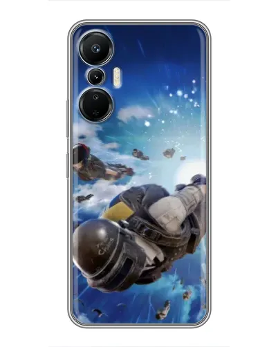 Чехол для Infinix Hot 20 (4G) с картинкой «Десант PUBG — прыжок»