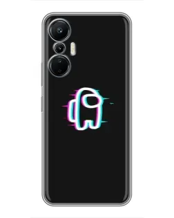 Чехол для Infinix Hot 20 (4G) с картинкой «Among Us неон»