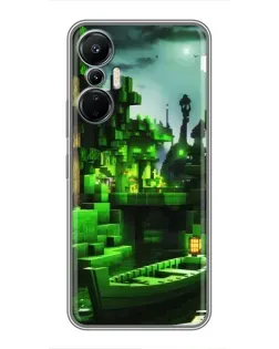Чехол для Infinix Hot 20 (4G) с картинкой «Minecraft лесной пейзаж»
