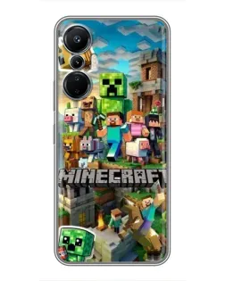 Чехол для Infinix Hot 20 (4G) с картинкой «Замок Minecraft»