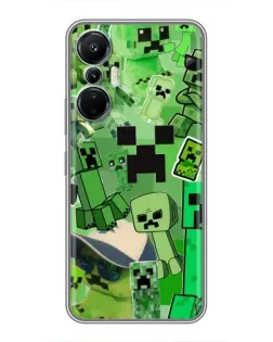 Чехол для Infinix Hot 20 (4G) с картинкой «Криперы Minecraft»