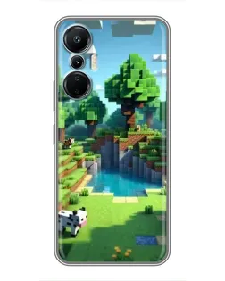 Чехол для Infinix Hot 20 (4G) с картинкой «Minecraft летний день»