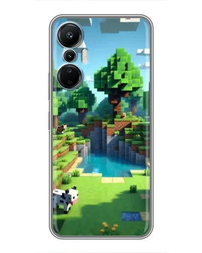 Чехол для Infinix Hot 20 (4G) с картинкой «Minecraft летний день»