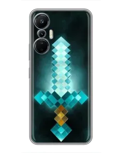 Чехол для Infinix Hot 20 (4G) с картинкой «Алмазный меч неон»