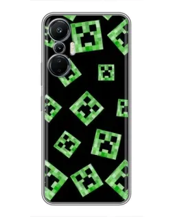 Чехол для Infinix Hot 20 (4G) с картинкой «Паттерн с криперами»