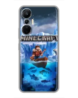 Чехол для Infinix Hot 20 (4G) с картинкой «Minecraft ледяной мир»