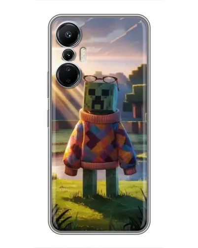 Чехол для Infinix Hot 20 (4G) с картинкой «Крипер в свитере»