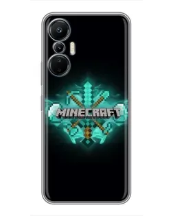 Чехол для Infinix Hot 20 (4G) с картинкой «Minecraft Diamond лого»