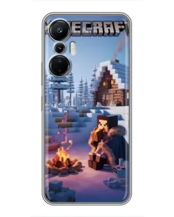 Чехол для Infinix Hot 20 (4G) с картинкой «Зимний Minecraft»