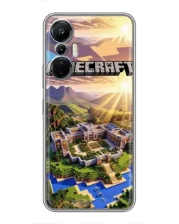 Чехол для Infinix Hot 20 (4G) с картинкой «Minecraft панорама»