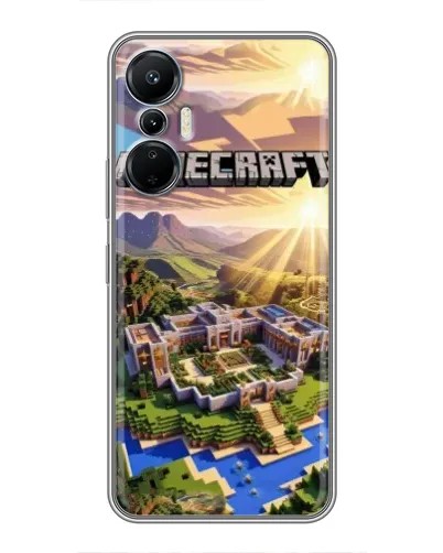 Чехол для Infinix Hot 20 (4G) с картинкой «Minecraft панорама»