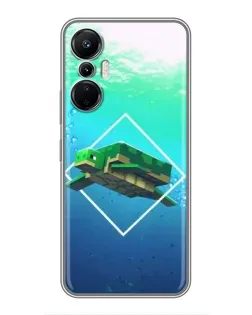 Чехол для Infinix Hot 20 (4G) с картинкой «Черепаха Minecraft»