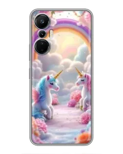 Чохол для Infinix Hot 20 (4G) з картинкою «Веселка і єдинороги»