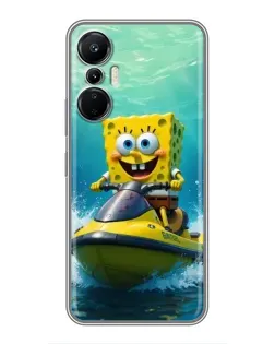 Чохол для Infinix Hot 20 (4G) з картинкою «Спанч Боб на гідроциклі»