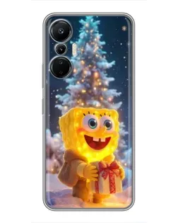 Чохол для Infinix Hot 20 (4G) з картинкою «Різдвяний Спанч Боб»